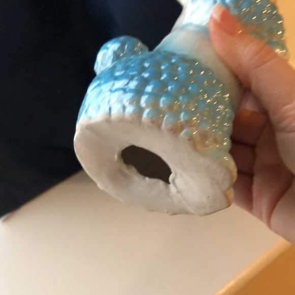 Ceramic Poodle Figurine Blue and Gold Accents - Picture 5 of 8